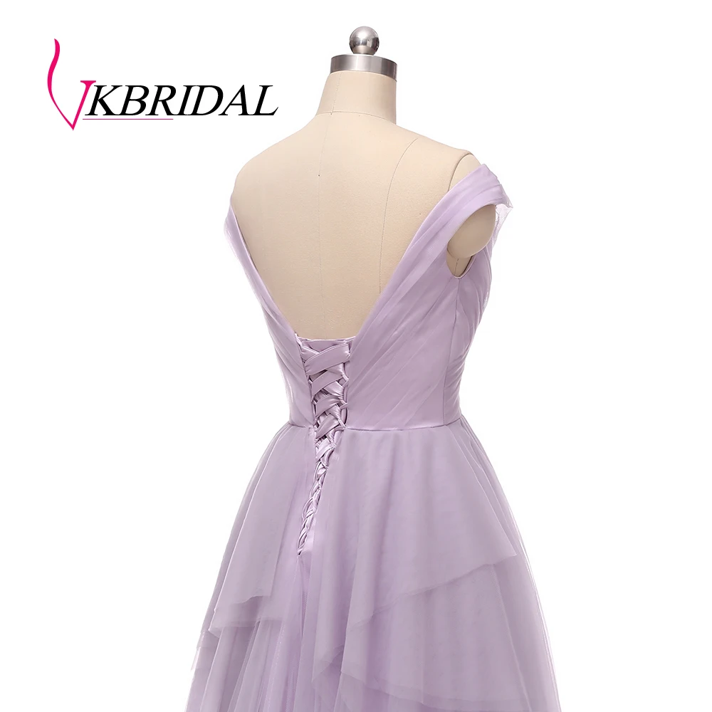 VKbridal длинное платье для выпускного вечера сексуальное серое фиолетовое вечернее платье с открытыми плечами Vestido Longo de Formatura Robe de Soiree