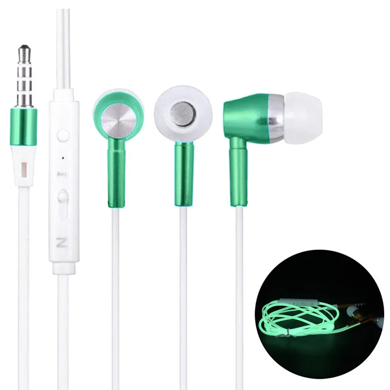 

3.5mm Jack Metal Luminous Earphone for Samsung Galaxy J8 J6 J4 2018 J7 Duo Bass Stereo Sport Music Earpiece with Mic Headset