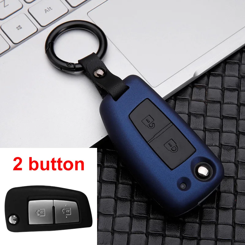 2 Button Blue АБС-пластик+ силиконовый чехол для ключей от машины крышка для Nissan X-Trail T32 космического аппарата изгой, Juke F15 Qashqai J11 Murano MAXIMA ALTIMA аксессуары - Название цвета: 2 Button Blue