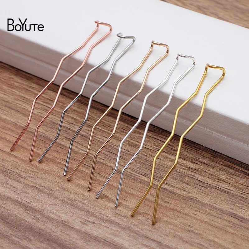 

BoYuTe (100 Pieces/Lot) 68*1.2MM Metal Iron Classic U Shape Hair Fork Diy Jewelry Accessories Kanzashi