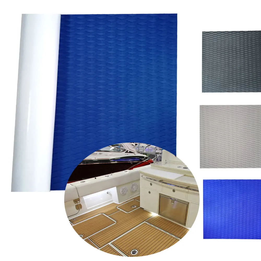 86.6*25.5" Marine Boat Self adhesive Teak Decking Sheet Non Slip