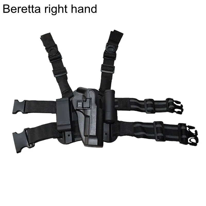 Тактическая кобура Glock 17 19 Beretta 92 ножная кобура военный пистолет кобура для ног левая рука принадлежности для пистолета Глок кобура для стрельбы из пистолета - Цвет: Beretta black right