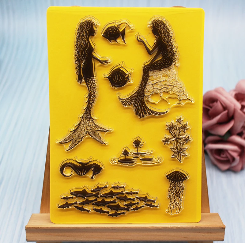 Русалочка/Медузы прозрачные штампы для Scrapbooking фото/альбом изготовление карточек Spirit clear штампы для забавное украшение
