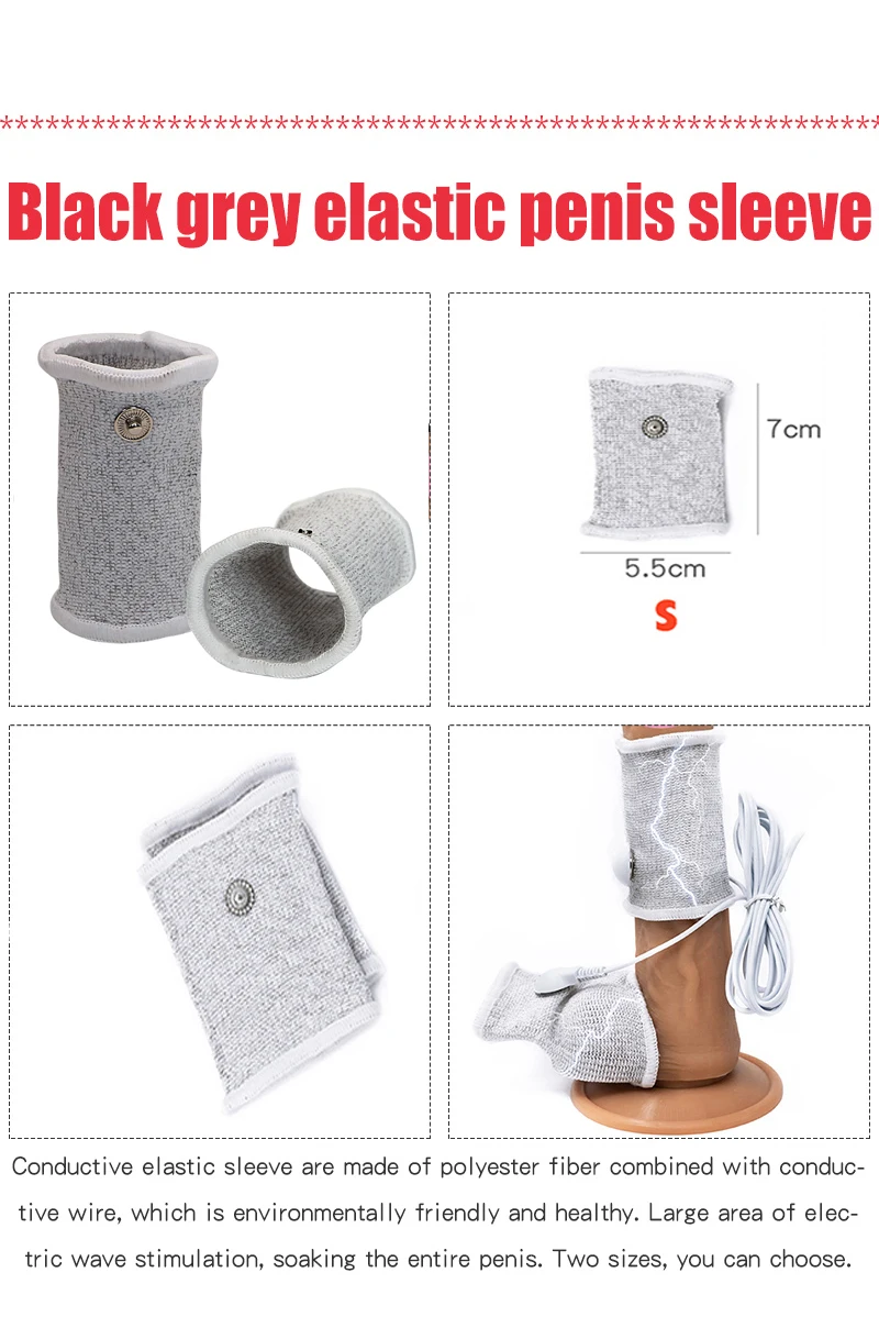 Electro Sex Toys Electric Sex Toys Penis Rings BDSM Electro Shock Penis Ring Scrotum Sleeve Electrical Stimulation Therapy Cock Delay Enlargement Sex Tool For Men Masturbation