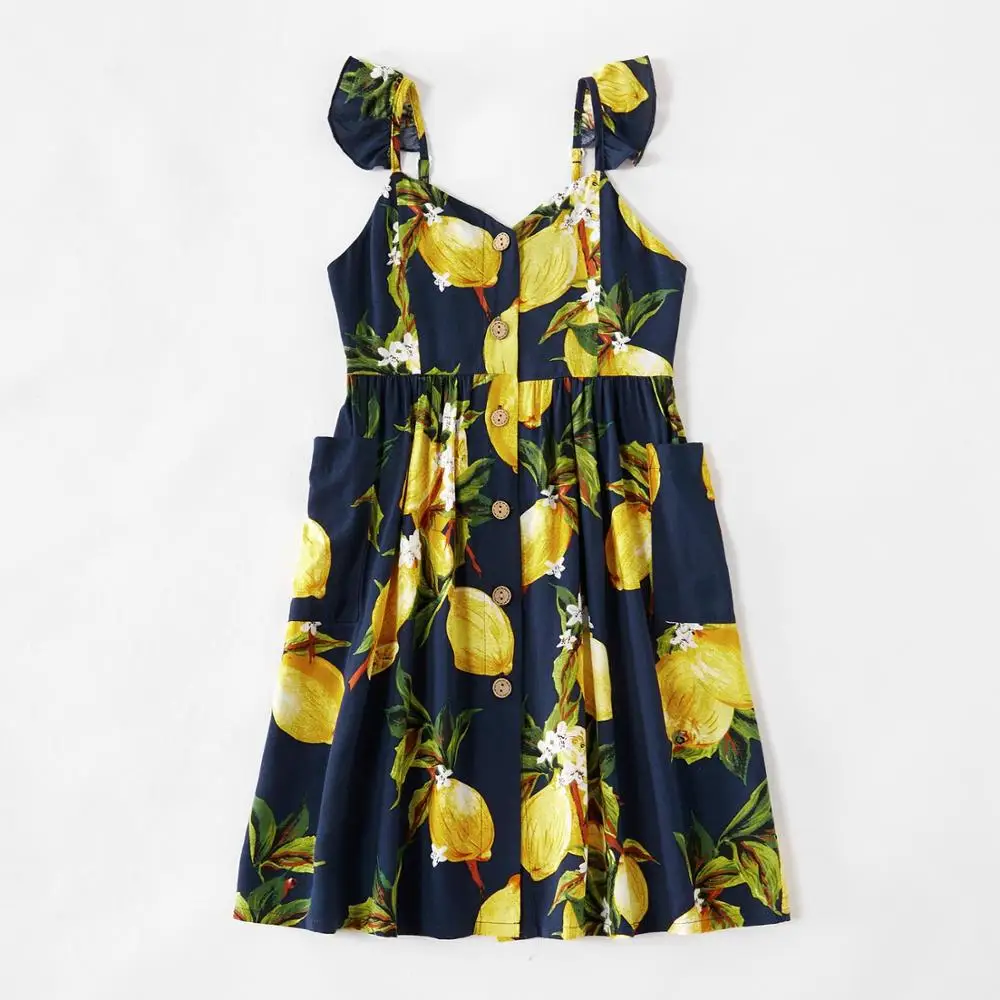 Summer Mosaic Family Matching Dress Lemon Series Tank Dresses Rompers Tops Matching Outfits Family Look Sets PatPat matching outfit