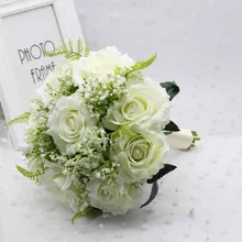SexeMara свадебный букет, свадебный цветок, букет невесты для невесты, подружки невесты, молочно-белая роза, букет невесты, палочка для девочки