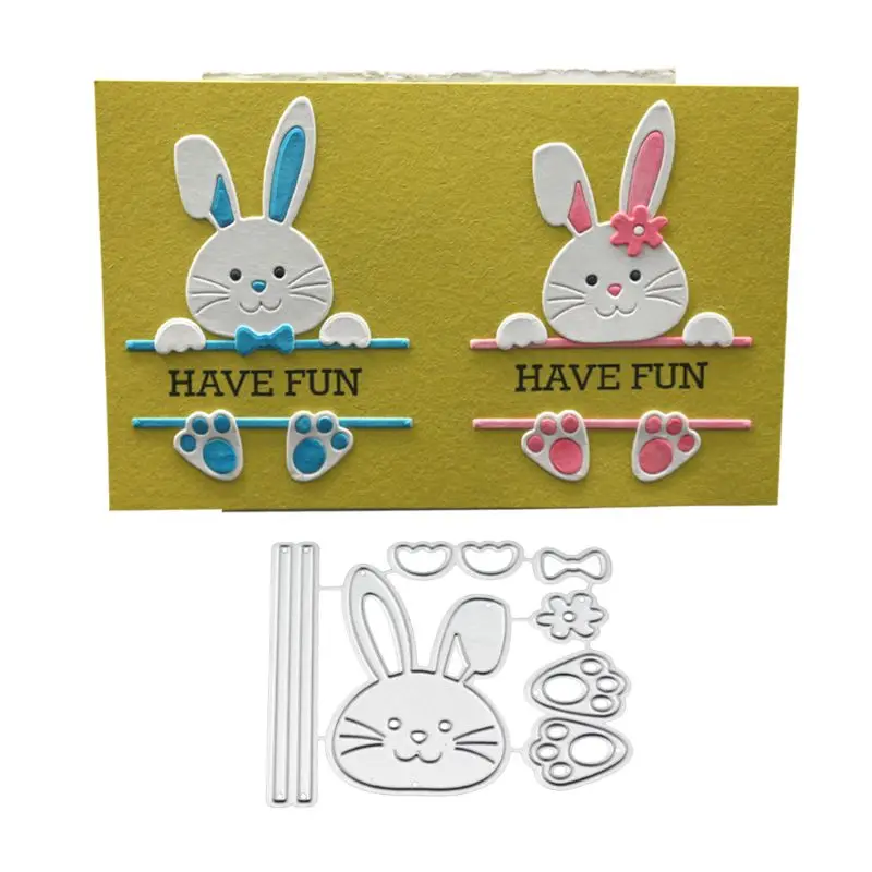 Stencil Scrapbooking Stamp Paper-Card Cutting-Dies Embossing-Decor-Craft Metal Rabbit