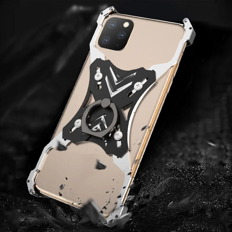 

R-just For Iphone 11 Case Cover Slim Metal Aluminum Protective Bumper Phone Cases For Iphone 11 Xir Xi Max Case 5.8 6.1 6.5 Inch