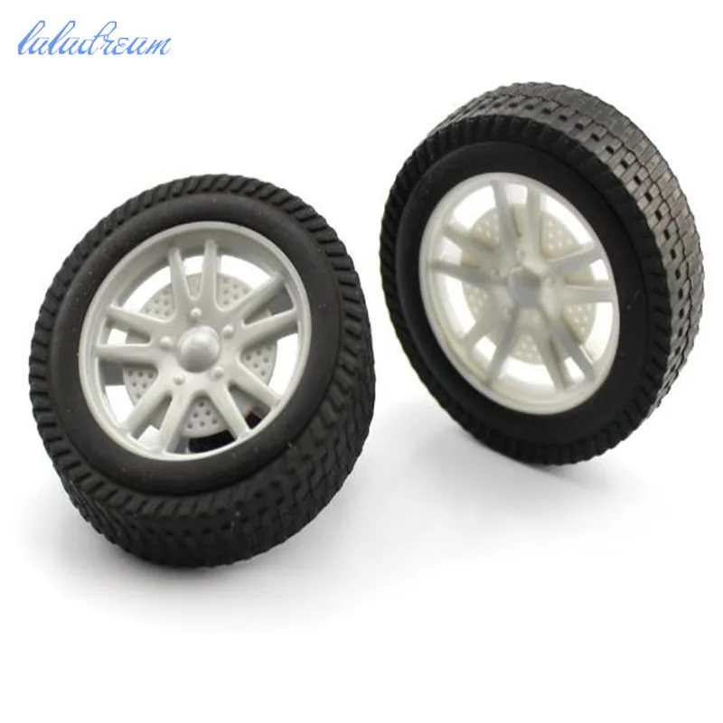 

2pcs/lot 3*56mm rubber wheel diy car model part plastic tires Car Kit