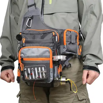 

Fishing Bag Portable Multifunction Canvas Splash waterproof Fishing Bag Multi-function Waist Bag Pack Sling Bag 16 * 24 * 7.5cm