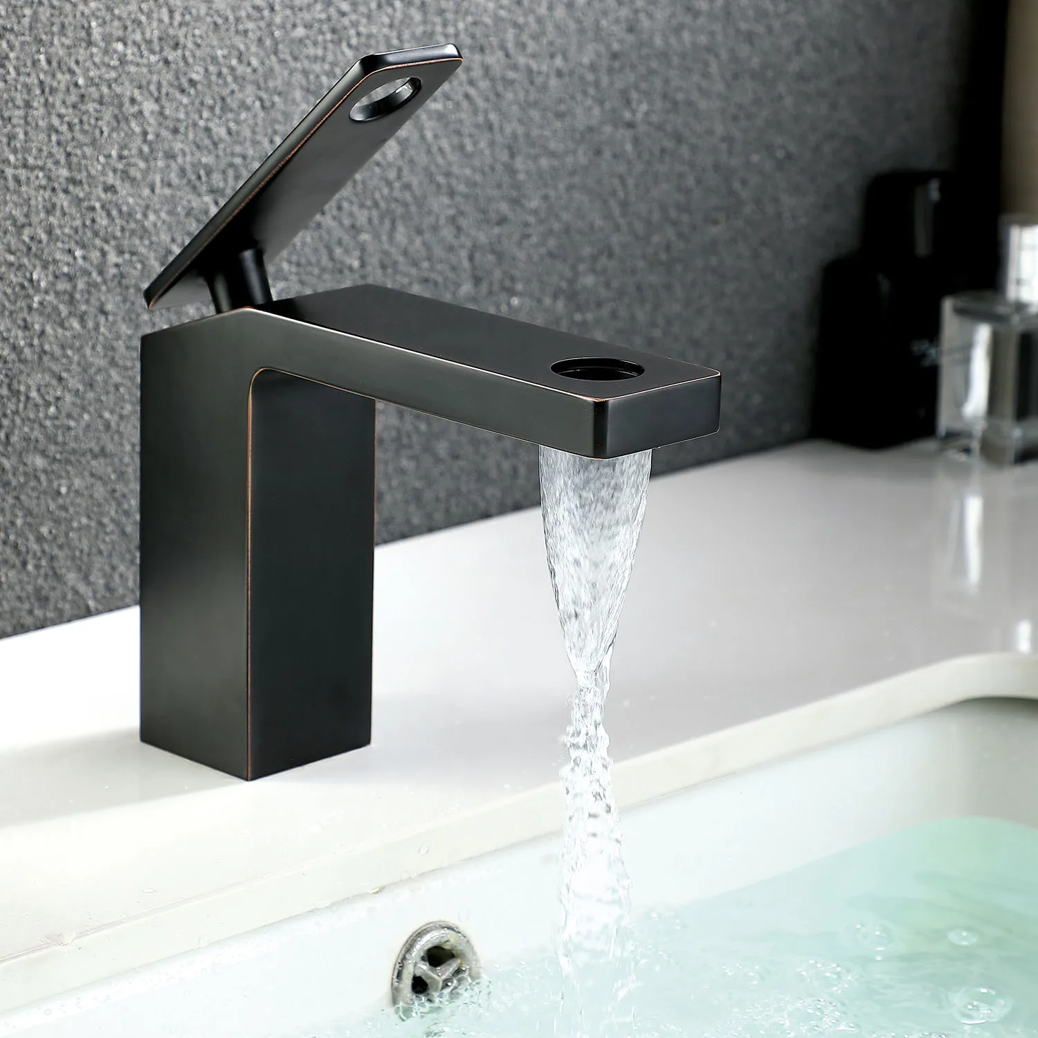 

New Arrival ORB Brass Bathroom sink faucet Waterfall cold hot water Basin mixer faucet Copper Lavatory Basin Faucet