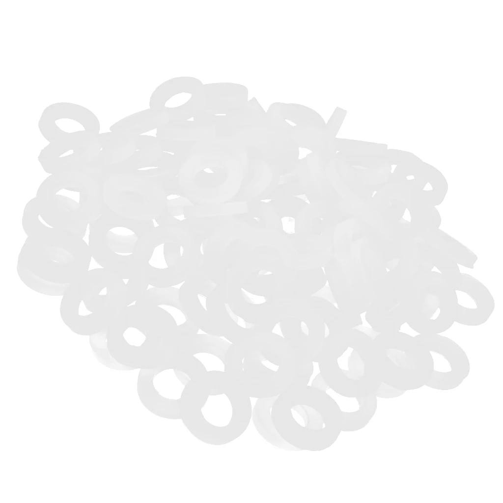 100pcs White Bellow Pipe Flat O-ring Seals Silicone Shower Nozzle Gasket Seal Replacement Noise Reduction Keyboard Switch Sound