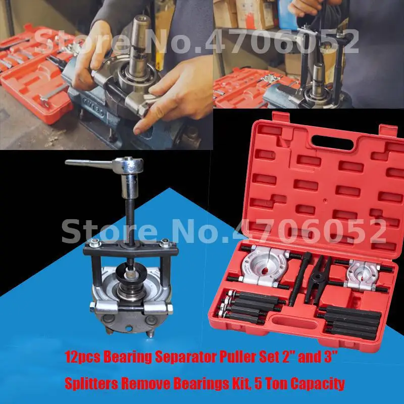 MOTORHOT 12PCS Bearing Separator Puller Kit 2 and 3 Bearing Puller Set and Bearing Separator Tool 5-ton Capacity Heavy Duty 