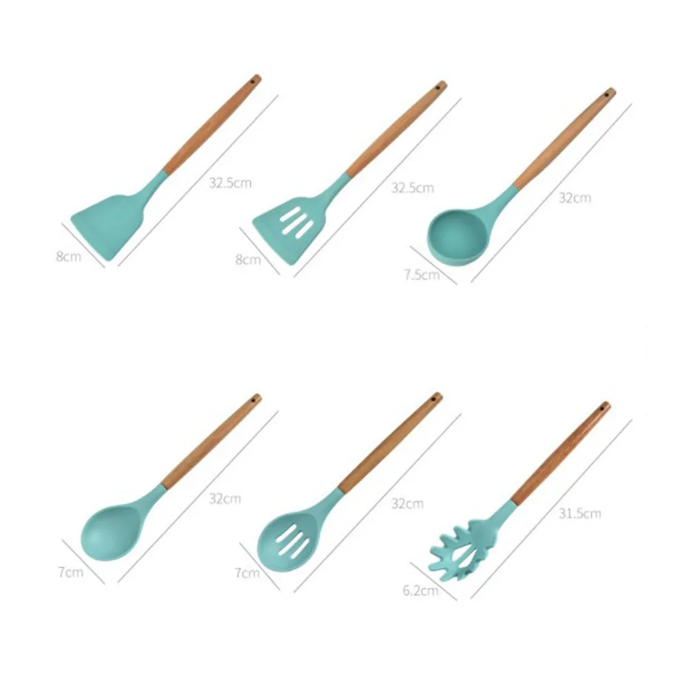 11 шт. деревянные обрабатывать кремний посуда Кухня кухонная шпатель суповая