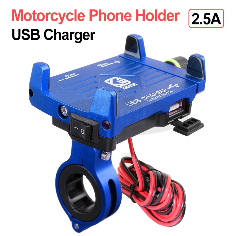 Украшенное мозаикой из драгоценных камней, 12/24V USB Зарядное устройство Регулируемый Алюминий сплав подставка для мобильного телефона для электрических автомобиля мотоцикла держатель для телефона на мотоцикл