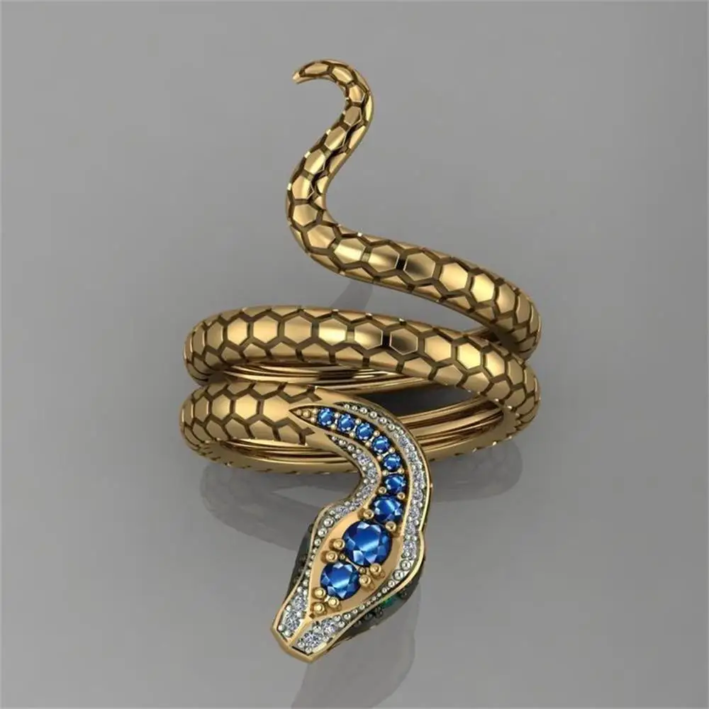 2025 Damenmode Damen Retro-Punk-Stil Schlangenförmiger bunter Fiat, Tanzparty-Ring, individuelle Geschenke für Mädchen, Schmuck_voghion.com