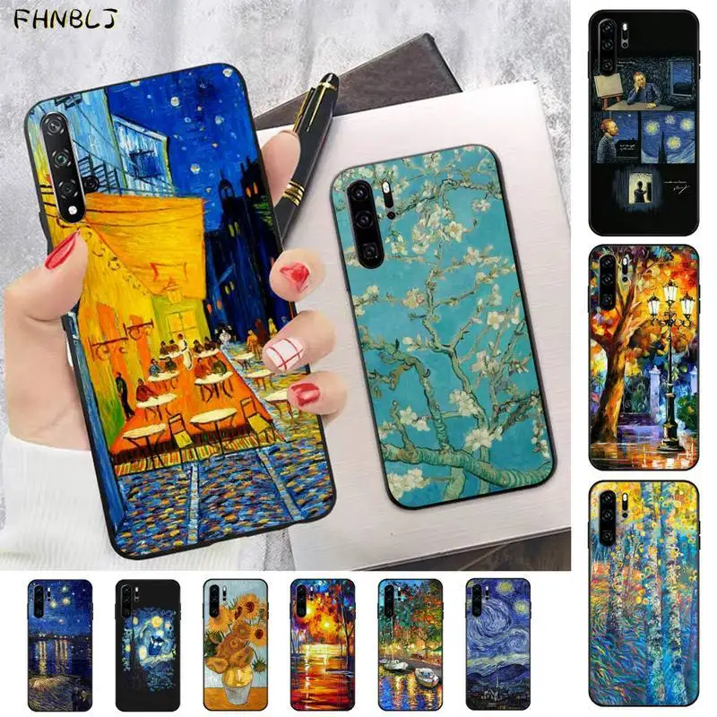 Мягкий чехол FHNBLJ с рисунком Ван Гога для телефона huawei P8 P9 p10 p20 P30 P40 pro lite psmart 2019 |
