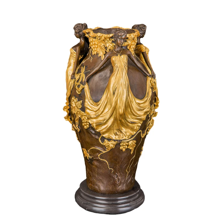 Bronze casting home decoration lady with vase statue sculpture for sale - Цвет: DS-054B