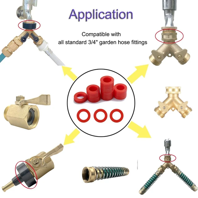 Wsfs Forró Kültéri Kerti Tömlő Szilikon Mosó Tömítés, 90Db Piros O-Gyűrűk Tömítés Kombinált Csomag 3/4 Hüvelykes Tömlőhöz - Image 6