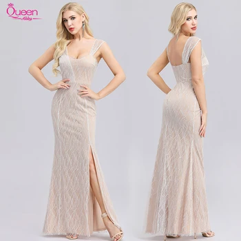 

Evening Dress Mermaid Flower-shaped Fabric High Split Fishtail Elegant Gowns Long Floor-length Sleeveless Sexy For Evening Party