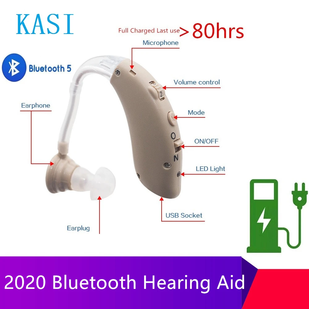 Bluetooth Rechargeable Digital Hearing Aid Sound Amplifiers Wireless