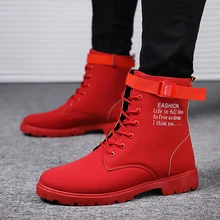 Новинка года; красные, черные кроссовки; повседневная обувь; мужские ботинки на шнуровке; высокие сапоги из искусственной кожи; chaussure homme deportiva Masculino