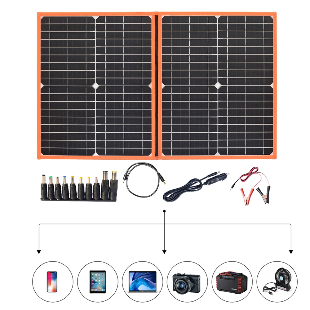 солнечная батарея на телефон портативный комплект солнечных панелей складной 40w