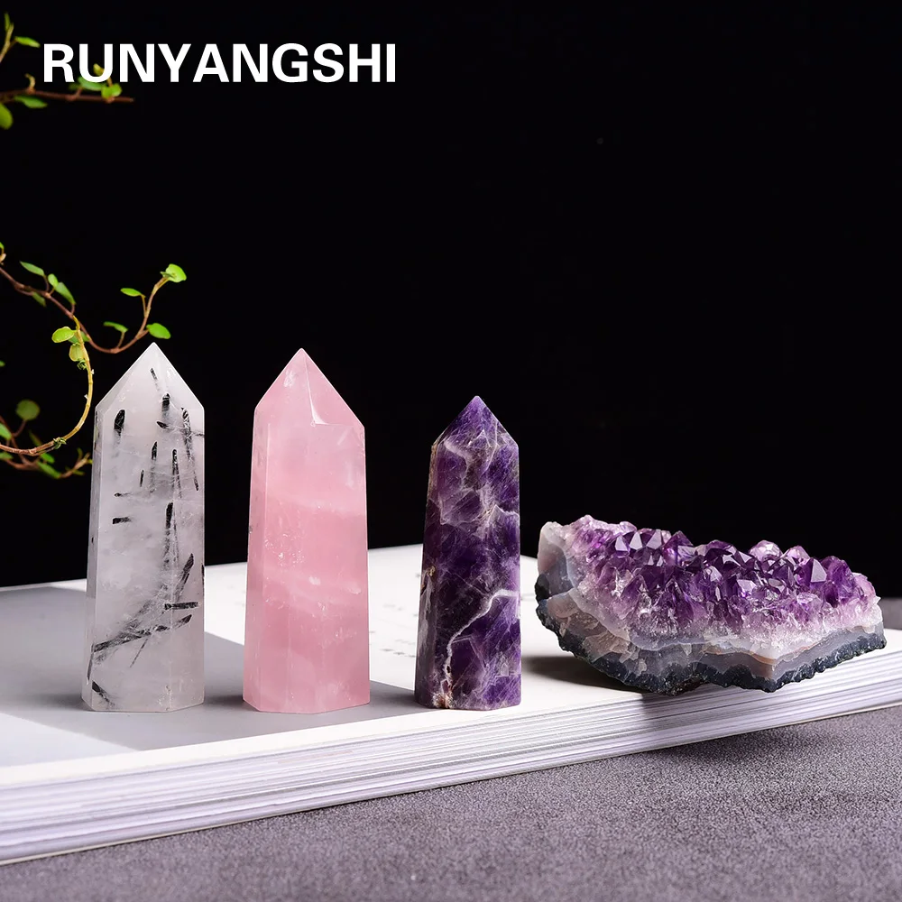 1set 100% Natural Crystal Point Mineral Ornament amethyst cluster Healing Wand Home Decoration Study Room Decoration DIY Gifts 1set 100% Natural Crystal Point Mineral Ornament amethyst cluster Healing Wand Home Decoration Study Room Decoration DIY Gifts