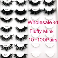 Mikiwi FL 18-22mm Fluffy Lashes 10/20/30/50/100 Pairs 100% Handmade Messy Wholesale 3d Mink Make up Lashes Dramatic Eyelashes 1