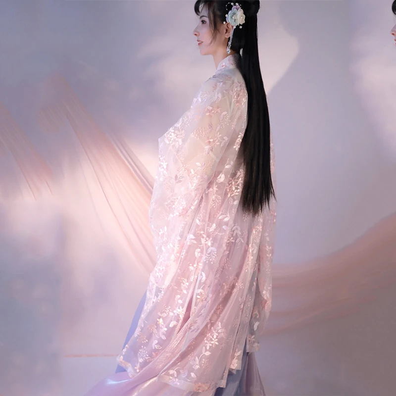Новое платье Hanfu, Женский Классический танцевальный костюм, китайский древний костюм сказочной принцессы, традиционное розовое народное платье Hanfu SL1226