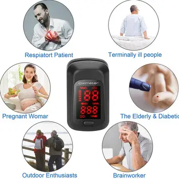 

1Pc Fingertip Pulse Oximeter Blood Pressure Oximetry Heart Rate Monitor New Finger Pulse Meter Without Battery