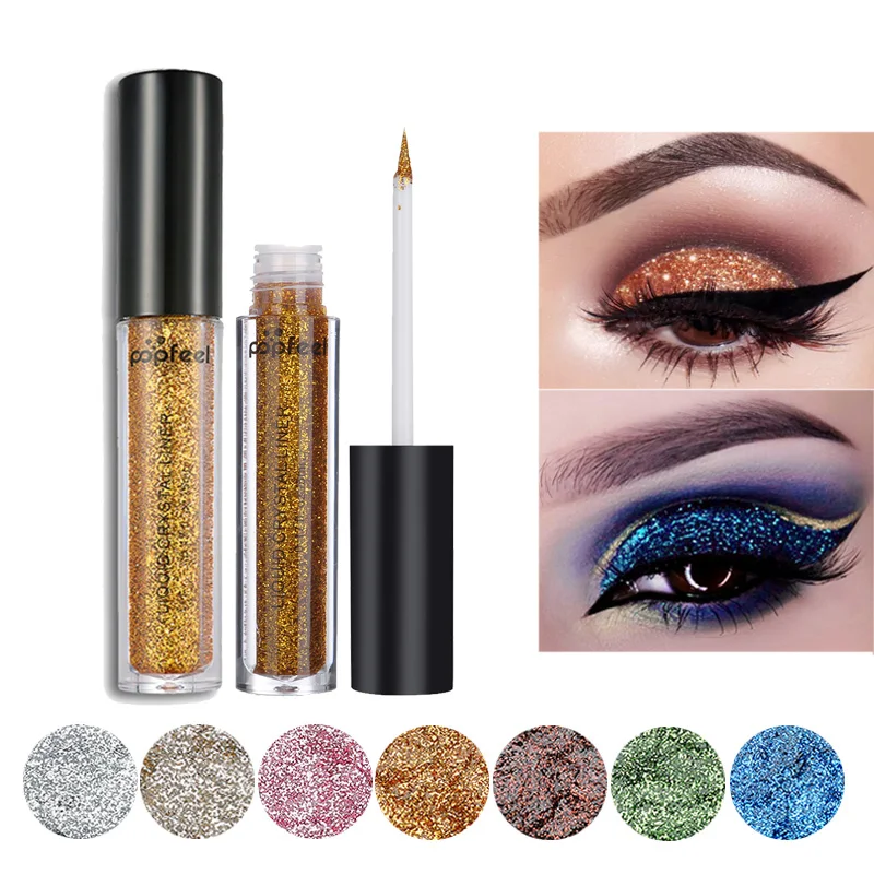 

Popfeel Glitter Liquid Eyeshadow Tube Waterproof Long-lasting Shimmer Make Up Pigment Nude Metal Matte Eye Shadow Cosmetics