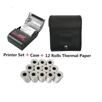 

GOOJPRT HQ 58mm Bluetooth Thermal Receipt Printer with Paper Carry Case hang on waist for Android iOS ipad Christmas Gifts store