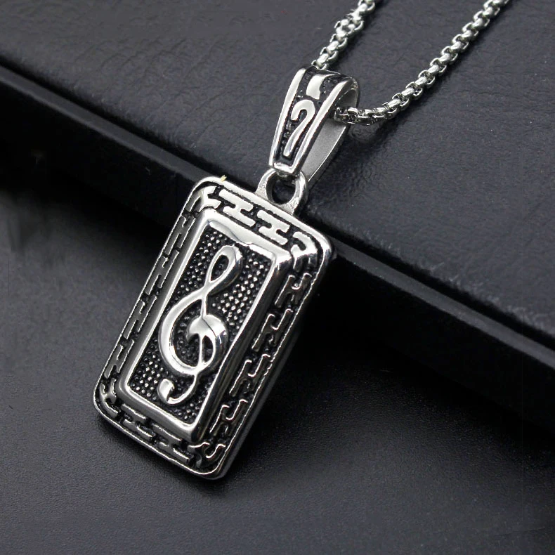 Модная подвеска в виде Note ювелирные изделия из нержавеющей стали модная мужская