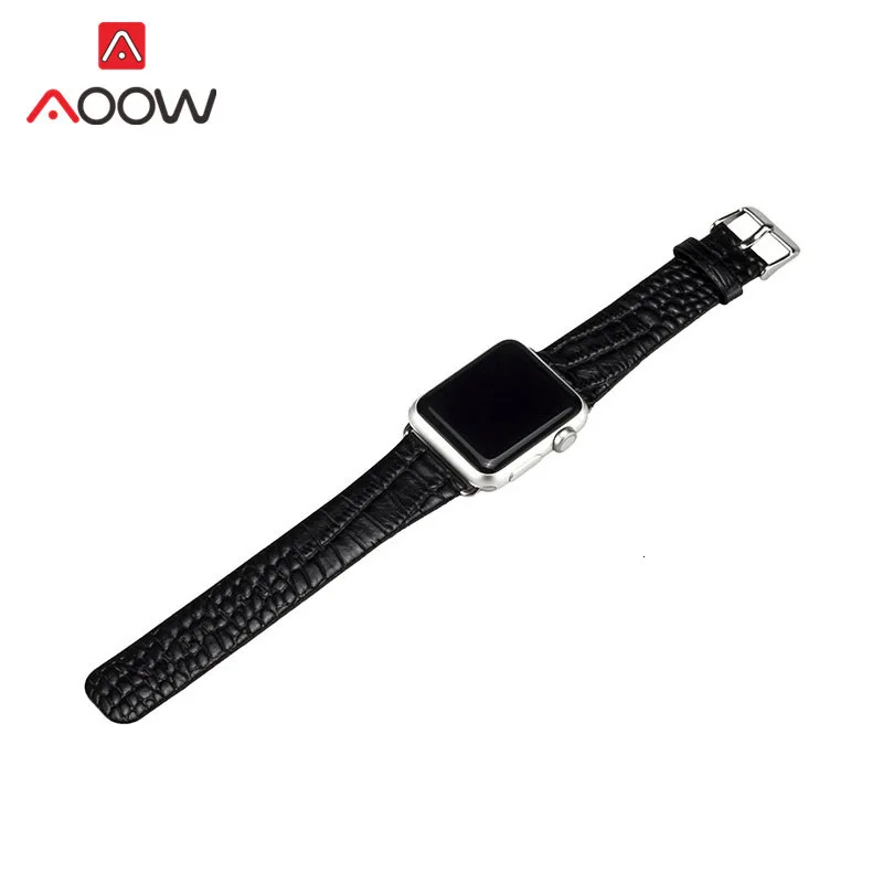 Крокодил узор пояса из натуральной кожи ремешок для Apple Watch 38 мм 42 красный бизнес заменить браслет iwatch 123 4