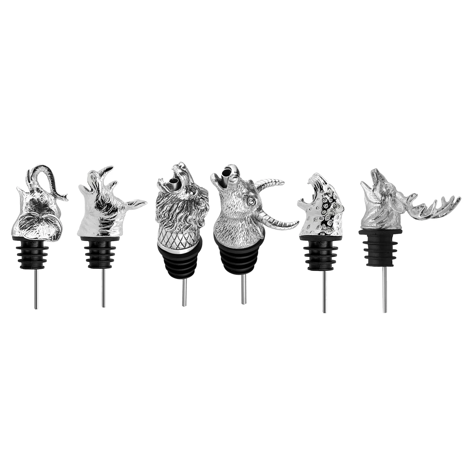 Zinc Alloy Animal Head Wine Pourer Unique Wine Bottle Stoppers Wine Aerators Bar