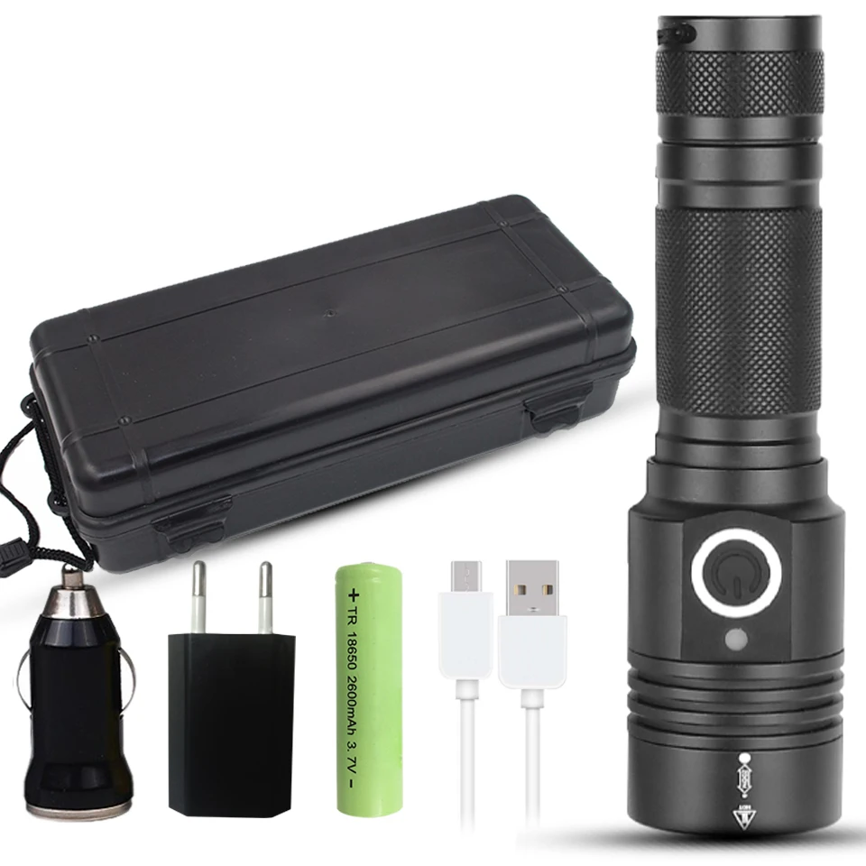 Package G Litwod Z90 xhp50 светодиодный фонарик зарядка через usb стрейч зум ударопрочный 18650 перезаряжаемый фонарь Сильный магнитный хвост - Испускаемый цвет: Package G