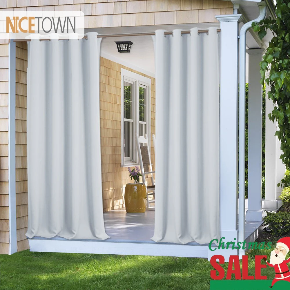 

NICETOWN 7 Colors Outdoor Curtain Drape Blackout Light Blocking Fade Resistant with Grommet Rust-Proof for Porch&Beach&Patio