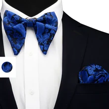 Ricnais Дизайн Пейсли Шелковый большой галстук-бабочка платок запонки набор для мужчин Бизнес Свадьба Бабочка Карманный платок подарки Галстуки