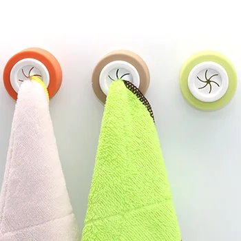 

Recableght Round Press Buckle Towel Hanger Self-Adhesive Wall Mounted Hook Wipe Cloth Holder Saving Room For Kitchen Bathroom