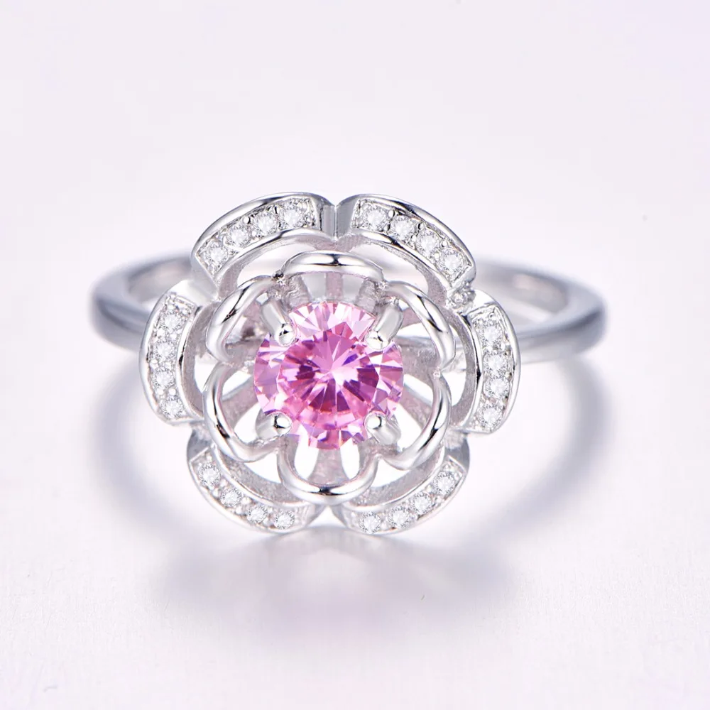 Waliicorners Crown Stylish Oval Cut Multioclor Pink Zircon Silver 925 Ring Size 6 7 8 9 Classic Gorgeous Gifts 26 0568R8 (1)