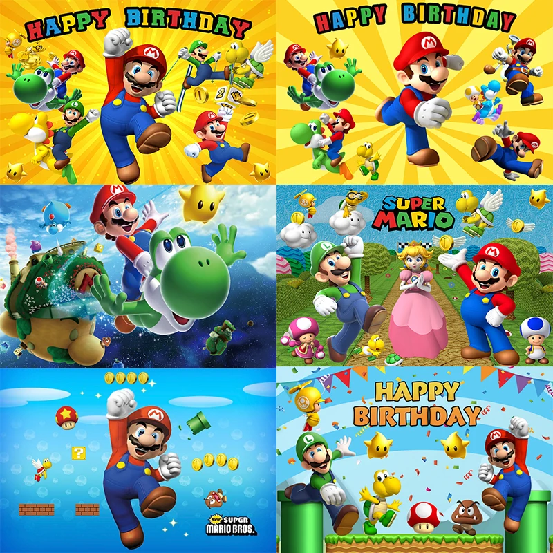 Супер Марио фон для фотосъемки мальчиков детская игра Baby Shower счастливые День