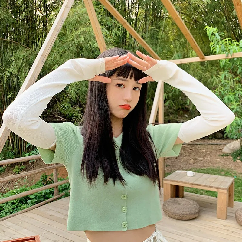 INS/одежда Одежда с защитой от солнца вискозное волокно нарукавник в Корейском