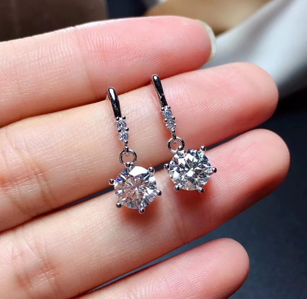 Moissanite популярный стиль рекомендации, леди уха гвозди, 925 пробы серебро, высокая твердость, алмазные заменители
