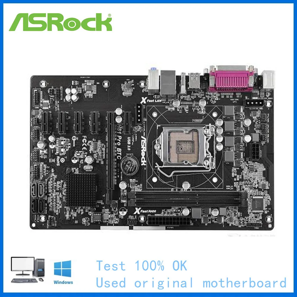 

Материнская плата для ASRock H81 Pro BTC USB3.0 SATAIII LGA 1150 DDR3 H81