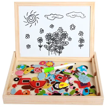 

Best selling children's magnetic double-sided puzzle board baby children early education intellectual power toys
