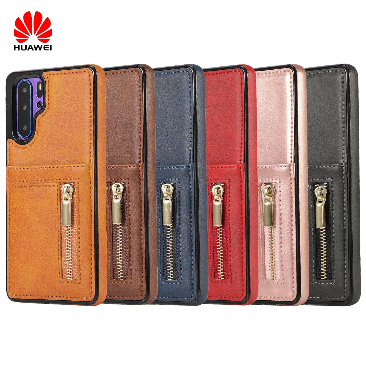 

Zipper wallet new TPU leather case soft shell Huawei Mate20 Mate20 Pro Mate20 Lite P30 P30 Pro P30 Lite case.