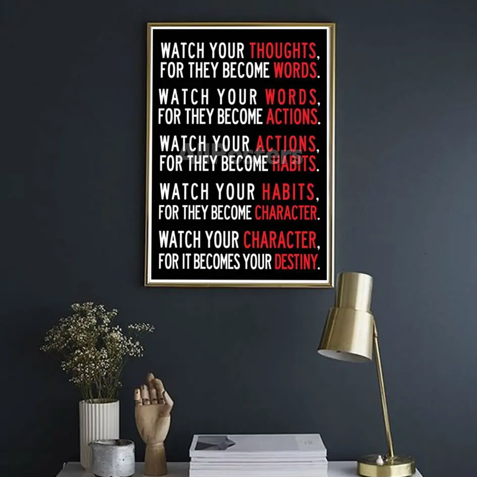 7 правил жизни часы ваши идеи мотивационный плакат и печать холст живопись для спальни классной комнаты офис