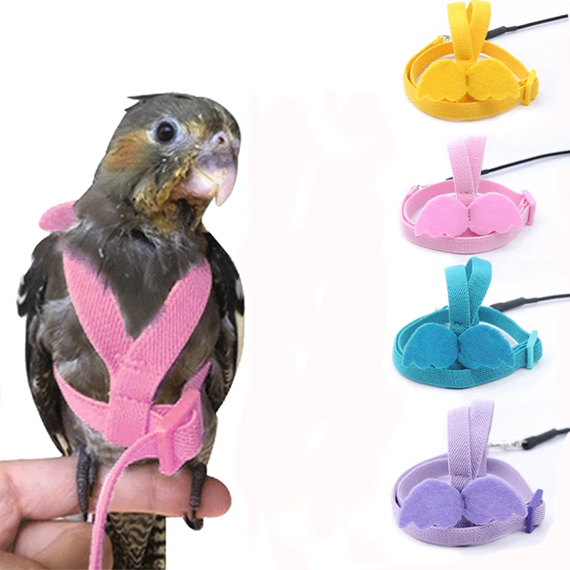 XS/S/M/L Adjustable Parrot Bird Harness Leash Set Anti-bite Training Harness Parrots Outdoor Flying Rope Cockatiel Small Birds