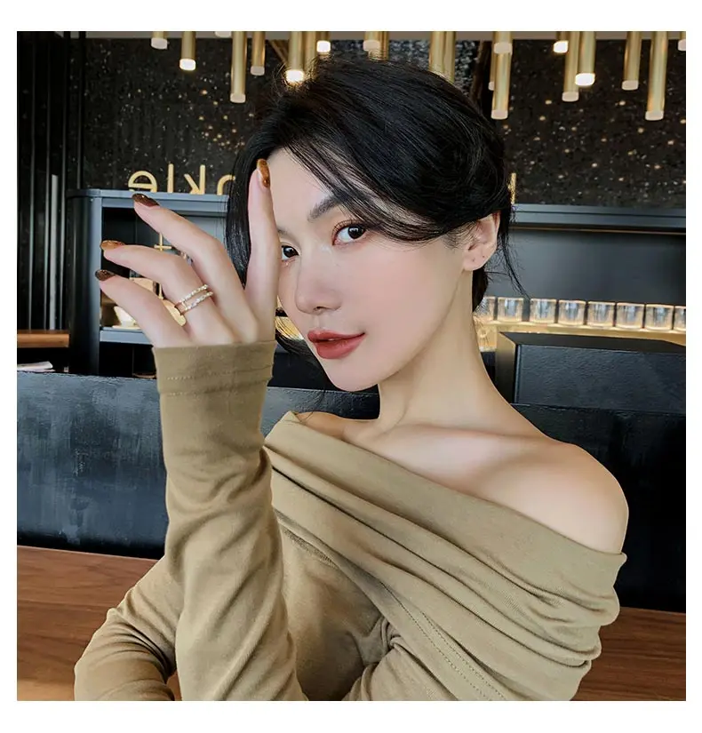 New Classic Zircon Gold Color Double Layer Open Rings For Womens South Korea Fashion Jewelry Gothic Party Girls' Luxury Ring Set